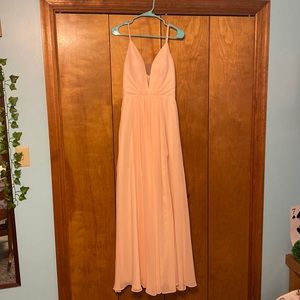 Peach A-line prom dress size 6